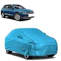 Car Bady Cover Waterproof Compatible with Volkswagen Tiguan |Triple Stitched |Fully Elastic Ultra |Mirror Pocket | Heavy Buckle | MTL Blue &amp; Black Piping (Blue &amp; Black)
