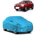 Car Bady Cover Waterproof Compatible with Mahindra XUV 400 EV |Triple Stitched |Fully Elastic Ultra |Mirror Pocket | Heavy Buckle | MTL Blue &amp; Black Piping (Blue &amp; Black)