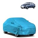 Car Bady Cover Waterproof Compatible with Hyundai Aura |Triple Stitched |Fully Elastic Ultra |Mirror Pocket | Heavy Buckle | MTL Blue &amp; Black Piping (Blue &amp; Black)