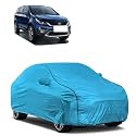 Car Bady Cover Waterproof Compatible with Tata Hexa |Triple Stitched |Fully Elastic Ultra |Mirror Pocket | Heavy Buckle | MTL Blue &amp; Black Piping (Blue &amp; Black)