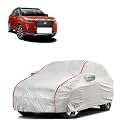 Car Bady Cover Waterproof Compatible with Honda Elevate |Triple Stitched |Fully Elastic Ultra |Mirror Pocket | Heavy Buckle | Silver &amp; Red Piping (Silver &amp; Red)