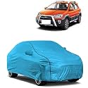 Car Bady Cover Waterproof Compatible with Toyota Etios Cross |Triple Stitched |Fully Elastic Ultra |Mirror Pocket | Heavy Buckle | MTL Blue &amp; Black Piping (Blue &amp; Black)