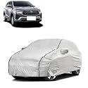 NG Auto Front Car Bady Cover Waterproof Compatible with Toyota Innova Hycross |Triple Stitched |Fully Elastic Ultra |Mirror Pocket | Heavy Buckle | Silver &amp; Black Piping (Silver &amp; Black)