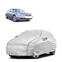 Car Bady Cover Waterproof Compatible with Honda Old Accord |Triple Stitched |Fully Elastic Ultra |Mirror Pocket | Heavy Buckle | Silver &amp; Red Piping (Silver &amp; Red)