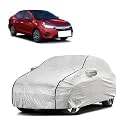 Car Bady Cover Waterproof Compatible with Honda City Hybrid eHEV |Triple Stitched |Fully Elastic Ultra |Mirror Pocket | Heavy Buckle | Silver &amp; Black Piping (Silver &amp; Black)