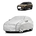 Car Bady Cover Waterproof Compatible with Tata Safari |Triple Stitched |Fully Elastic Ultra |Mirror Pocket | Heavy Buckle | Silver &amp; Black Piping (Silver &amp; Black)