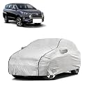 Car Bady Cover Waterproof Compatible with Toyota Innova Crysta |Triple Stitched |Fully Elastic Ultra |Mirror Pocket | Heavy Buckle | Silver &amp; Black Piping (Silver &amp; Black)