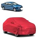 Car Bady Cover Waterproof Compatible with Skoda Rapid |Triple Stitched |Fully Elastic Ultra |Mirror Pocket | Heavy Buckle | MTH Red &amp; Black Piping (Red &amp; Black)