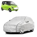 Car Bady Cover Waterproof Compatible with MG Comet EV |Triple Stitched |Fully Elastic Ultra |Mirror Pocket | Heavy Buckle | Silver &amp; Black Piping (Silver &amp; Black)