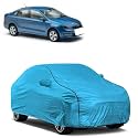 Car Bady Cover Waterproof Compatible with Skoda Rapid |Triple Stitched |Fully Elastic Ultra |Mirror Pocket | Heavy Buckle | MTL Blue &amp; Black Piping (Blue &amp; Black)