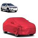 Car Bady Cover Waterproof Compatible with Renault Triber |Triple Stitched |Fully Elastic Ultra |Mirror Pocket | Heavy Buckle | MTH Red &amp; Black Piping (Red &amp; Black)