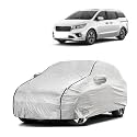 Car Bady Cover Waterproof Compatible with Kia SELTOS |Triple Stitched |Fully Elastic Ultra |Mirror Pocket | Heavy Buckle | Silver &amp; Black Piping (Silver &amp; Black)