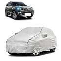 Car Bady Cover Waterproof Compatible with Mahindra Scorpio N |Triple Stitched |Fully Elastic Ultra |Mirror Pocket | Heavy Buckle | Silver &amp; Black Piping (Silver &amp; Black)