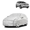 Car Bady Cover Waterproof Compatible with Citroen C5 Aircross |Triple Stitched |Fully Elastic Ultra |Mirror Pocket | Heavy Buckle | Silver &amp; Black Piping (Silver &amp; Black)