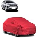 Car Bady Cover Waterproof Compatible with Toyota Innova Hycross |Triple Stitched |Fully Elastic Ultra |Mirror Pocket | Heavy Buckle | MTH Red &amp; Black Piping (Red &amp; Black)