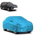 Car Bady Cover Waterproof Compatible with MG Hector Plus |Triple Stitched |Fully Elastic Ultra |Mirror Pocket | Heavy Buckle | MTL Blue & Black Piping (Blue & Black)
