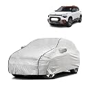 Car Bady Cover Waterproof Compatible with Citroen C3 Aircross |Triple Stitched |Fully Elastic Ultra |Mirror Pocket | Heavy Buckle | Silver &amp; Black Piping (Silver &amp; Black)