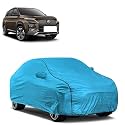 Car Bady Cover Waterproof Compatible with MG Hector |Triple Stitched |Fully Elastic Ultra |Mirror Pocket | Heavy Buckle | MTL Blue &amp; Black Piping (Blue &amp; Black)