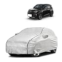Car Bady Cover Waterproof Compatible with Mahindra Marazzo |Triple Stitched |Fully Elastic Ultra |Mirror Pocket | Heavy Buckle | Silver & Black Piping (Silver & Black)