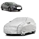 Car Bady Cover Waterproof Compatible with Toyota Camry |Triple Stitched |Fully Elastic Ultra |Mirror Pocket | Heavy Buckle | Silver &amp; Black Piping (Silver &amp; Black)