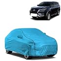 Car Bady Cover Waterproof Compatible with Toyota New Fortuner |Triple Stitched |Fully Elastic Ultra |Mirror Pocket | Heavy Buckle | MTL Blue &amp; Black Piping (Blue &amp; Black)