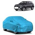 Car Bady Cover Waterproof Compatible with Hyundai Creta 2024 |Triple Stitched |Fully Elastic Ultra |Mirror Pocket | Heavy Buckle | MTL Blue &amp; Black Piping (Blue &amp; Black)