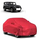 Car Bady Cover Waterproof Compatible with Mahindra Scorpio |Triple Stitched |Fully Elastic Ultra |Mirror Pocket | Heavy Buckle | MTH Red &amp; Black Piping (Red &amp; Black)