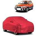 Car Bady Cover Waterproof Compatible with Toyota Etios Cross |Triple Stitched |Fully Elastic Ultra |Mirror Pocket | Heavy Buckle | MTH Red & Black Piping (Red & Black)