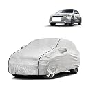Car Bady Cover Waterproof Compatible with Hyundai IONIQ 5 |Triple Stitched |Fully Elastic Ultra |Mirror Pocket | Heavy Buckle | Silver &amp; Black Piping (Silver &amp; Black)