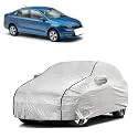 Car Bady Cover Waterproof Compatible with Skoda Rapid |Triple Stitched |Fully Elastic Ultra |Mirror Pocket | Heavy Buckle | Silver &amp; Black Piping (Silver &amp; Black)