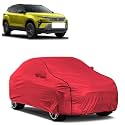 Car Bady Cover Waterproof Compatible with Tata Harrier |Triple Stitched |Fully Elastic Ultra |Mirror Pocket | Heavy Buckle | MTH Red &amp; Black Piping (Red &amp; Black)