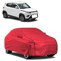 Car Bady Cover Waterproof Compatible with Mahindra KUV100 NXT |Triple Stitched |Fully Elastic Ultra |Mirror Pocket | Heavy Buckle | MTH Red &amp; Black Piping (Red &amp; Black)