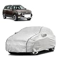 Car Bady Cover Waterproof Compatible with Hyundai Alcazar |Triple Stitched |Fully Elastic Ultra |Mirror Pocket | Heavy Buckle | Silver &amp; Black Piping (Silver &amp; Black)