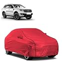 Car Bady Cover Waterproof Compatible with Ford Endeavour |Triple Stitched |Fully Elastic Ultra |Mirror Pocket | Heavy Buckle | MTH Red &amp; Black Piping (Red &amp; Black)