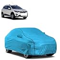 Car Bady Cover Waterproof Compatible with Renault Triber |Triple Stitched |Fully Elastic Ultra |Mirror Pocket | Heavy Buckle | MTL Blue &amp; Black Piping (Blue &amp; Black)