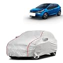 Car Bady Cover Waterproof Compatible with Tata Altroz |Triple Stitched |Fully Elastic Ultra |Mirror Pocket | Heavy Buckle | Silver &amp; Red Piping (Silver &amp; Red)