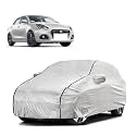 Car Bady Cover Waterproof Compatible with Maruti Swift Dzire |Triple Stitched |Fully Elastic Ultra |Mirror Pocket | Heavy Buckle | Silver &amp; Black Piping (Silver &amp; Black)