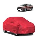 Car Bady Cover Waterproof Compatible with Honda City i-Dtec |Triple Stitched |Fully Elastic Ultra |Mirror Pocket | Heavy Buckle | MTH Red &amp; Black Piping (Red &amp; Black)