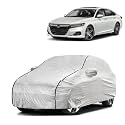 Car Bady Cover Waterproof Compatible with Honda New Accord |Triple Stitched |Fully Elastic Ultra |Mirror Pocket | Heavy Buckle | Silver &amp; Black Piping (Silver &amp; Black)