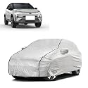 Car Bady Cover Waterproof Compatible with Tata Nexon EV |Triple Stitched |Fully Elastic Ultra |Mirror Pocket | Heavy Buckle | Silver &amp; Black Piping (Silver &amp; Black)