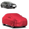 Car Bady Cover Waterproof Compatible with Toyota Camry |Triple Stitched |Fully Elastic Ultra |Mirror Pocket | Heavy Buckle | MTH Red &amp; Black Piping (Red &amp; Black)