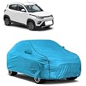 Car Bady Cover Waterproof Compatible with Mahindra KUV100 NXT |Triple Stitched |Fully Elastic Ultra |Mirror Pocket | Heavy Buckle | MTL Blue &amp; Black Piping (Blue &amp; Black)