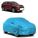 Car Bady Cover Waterproof Compatible with Toyota Urban Cruiser Hyryder |Triple Stitched |Fully Elastic Ultra |Mirror Pocket | Heavy Buckle | MTL Blue &amp; Black Piping (Blue &amp; Black)