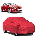 Car Bady Cover Waterproof Compatible with Hyundai Fluidic Verna 4S |Triple Stitched |Fully Elastic Ultra |Mirror Pocket | Heavy Buckle | MTH Red &amp; Black Piping (Red &amp; Black)