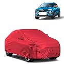 Car Bady Cover Waterproof Compatible with Renault Kwid Climber 1.0 MT |Triple Stitched |Fully Elastic Ultra |Mirror Pocket | Heavy Buckle | MTH Red &amp; Black Piping (Red &amp; Black)