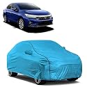 Car Bady Cover Waterproof Compatible with Honda New City |Triple Stitched |Fully Elastic Ultra |Mirror Pocket | Heavy Buckle | MTL Blue &amp; Black Piping (Blue &amp; Black)