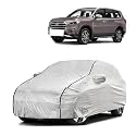 Car Bady Cover Waterproof Compatible with MG Gloster |Triple Stitched |Fully Elastic Ultra |Mirror Pocket | Heavy Buckle | Silver &amp; Black Piping (Silver &amp; Black)