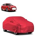 Car Bady Cover Waterproof Compatible with Maruti Swift VXI |Triple Stitched |Fully Elastic Ultra |Mirror Pocket | Heavy Buckle | MTH Red &amp; Black Piping (Red &amp; Black)