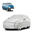 Car Bady Cover Waterproof Compatible with Maruti Eeco |Triple Stitched |Fully Elastic Ultra |Mirror Pocket | Heavy Buckle | Silver &amp; Black Piping (Silver &amp; Black)