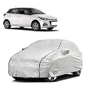 Car Bady Cover Waterproof Compatible with Hyundai Elite i20 2020 |Triple Stitched |Fully Elastic Ultra |Mirror Pocket | Heavy Buckle | Silver &amp; Black Piping (Silver &amp; Black)